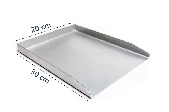 BBQ-RuSchi universal Grillplatte aus Edelstahl BBQ Grillaufsatz Plancha 20x30cm