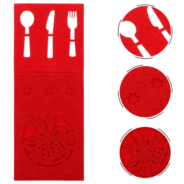 4 pz porta stoviglie natalizie campana borsa posate decorazione matrimonio rettangolare