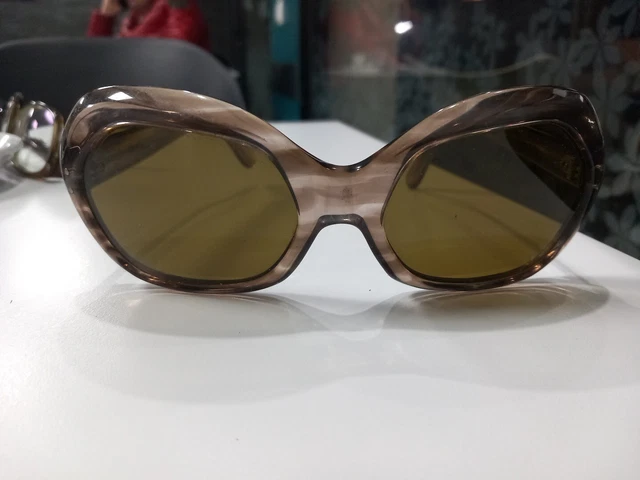 Lunettes De Soleil Vintage Femme – Années 70 – Monture Plastique Et Métal Multicolore