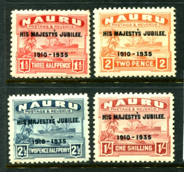 NAURU - 1935 SILVER JUBILEE Set to 1/- 'BROWN-LAKE' MNH SG40-43 Cv £10 [D0221]