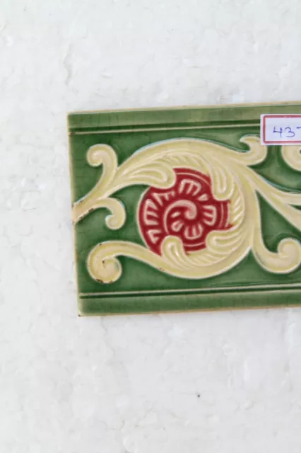 Japan antique art nouveau vintage majolica border tile c1900 Decorative NH4375 2