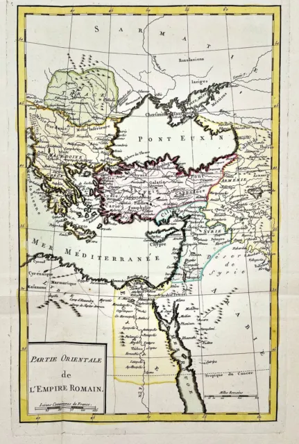 Novel Empire Turkey Greece Cyprus Egypt Roman Rich Map Card 1780