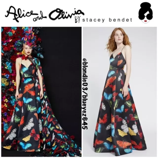 Alice + Olivia “Joss” v-neck butterfly gown 6