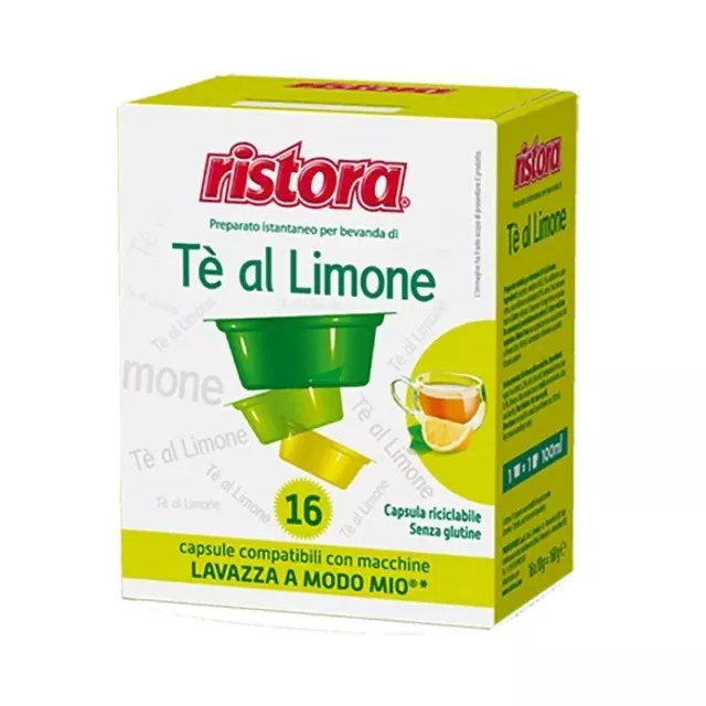 16 Capsule Ristora Compatibili A Modo Mio Te Limone