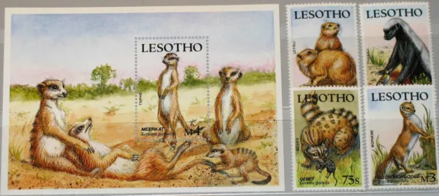 LESOTHO 1988 712-15 Block 52 655-59 small indigenous Mammals Tiere Animals Fauna