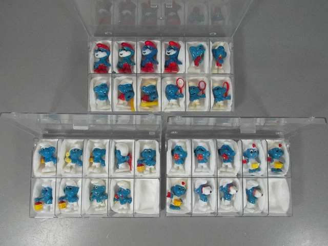 Hpf : Riconoscere (D) . Smurf 1981 - Set Completo + 17 Varianti (100% Originale)