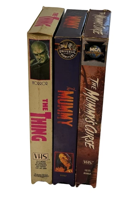 HORROR MOVIE VHS Lot The Thing The Mummy & Mummy’s Curse Karloff James ...