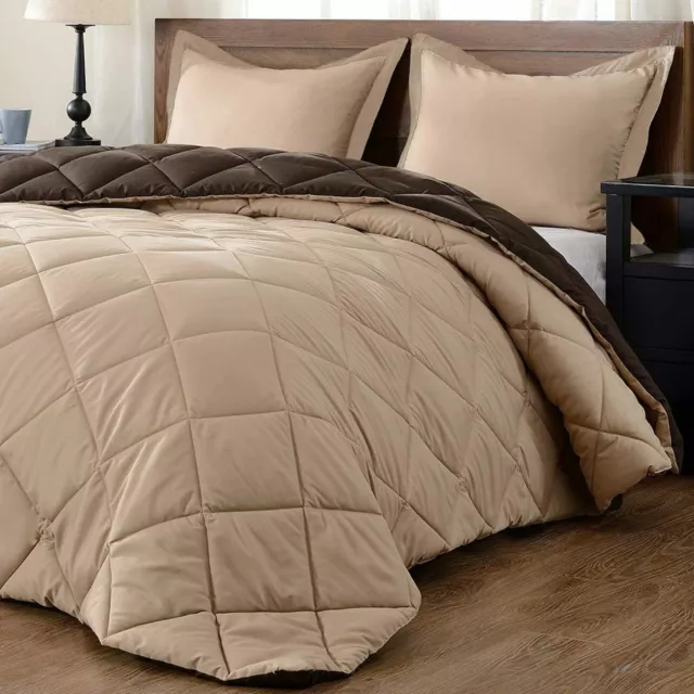 Beige Couleur 1800 Compte Ultra Doux Poids Léger Réversible Microfibre Doudou