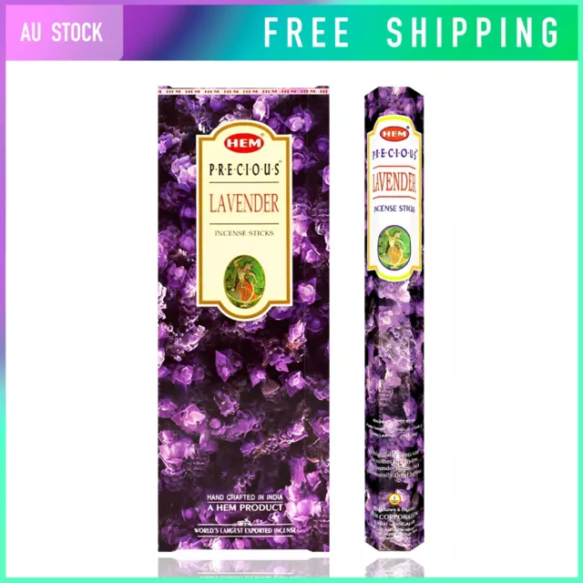 6packs of 20sticks HEM LAVENDER Incense Hexagon Medita Home Authentic Bulk Box