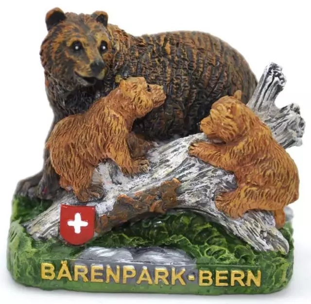 Bern Bärenpark Bärenfamilie Poly Fertig Modell,Souvenir Schweiz Suisse