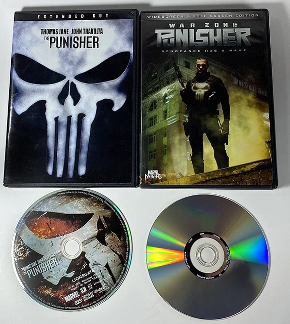 The Punisher (Extended Cut) & WAR ZONE Widescreen/Full edition - 2 DVD lot USED