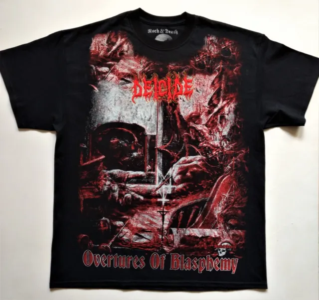 DEICIDE T-Shirt RARE Embroidered Logo Overtures Blasphemy Cannibal Corpse Death