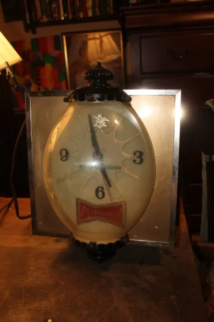 Vintage Budweiser King of Beers Bubble Clock Light 1960's AS IS