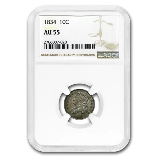 1834 Capped Bust Dime AU-55 NGC