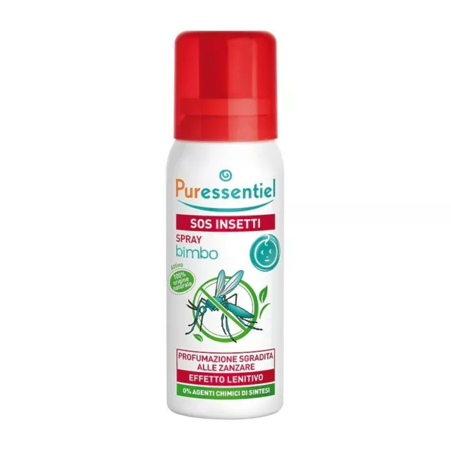 PURESSENTIEL Sos Insetti Spray Bimbo - Anti Puncture Repellent and Soothing 60Ml