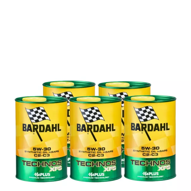 5 LT Bardahl Technos 5W30 XFS C2 C3 Olio motore Sintetico Benzina e Diesel