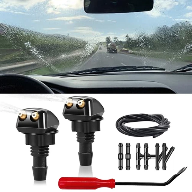 YINETTECH Lot 4 Buses Lave-Glace Réglables 8 Mm - Jet Précis Pour Pare-Brise Voiture