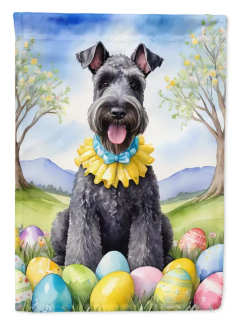 Kerry Blue Terrier Easter Egg Hunt Flag Canvas House Size DAC5090CHF