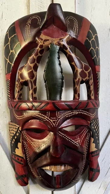 Authentic African Tribal Mask Handcrafted In Kenya Wooden Mask Wall Art