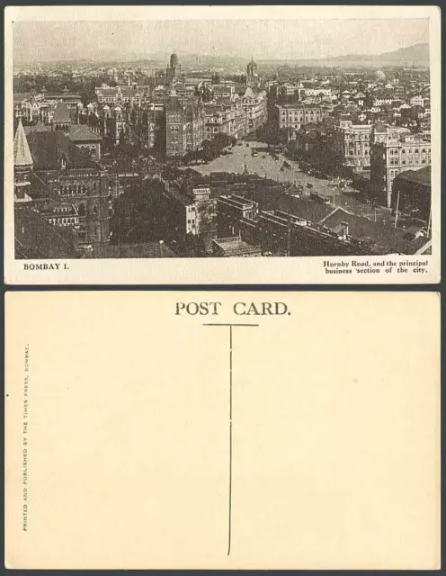 India Old Postcard HORNBY ROAD Principal Business Section of City Bombay, Street