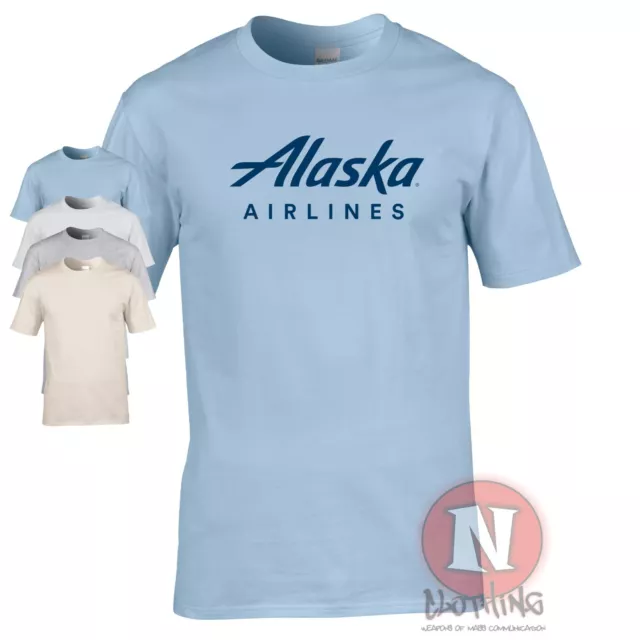 Alaska Airlines logo t-shirt classic Alaskan air travel airline airport tee