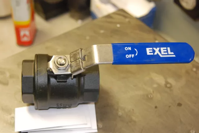 Exel 1 1/2" Ball valve Full Port,NPT, Steel,DN40,PN64 WCB lockable New