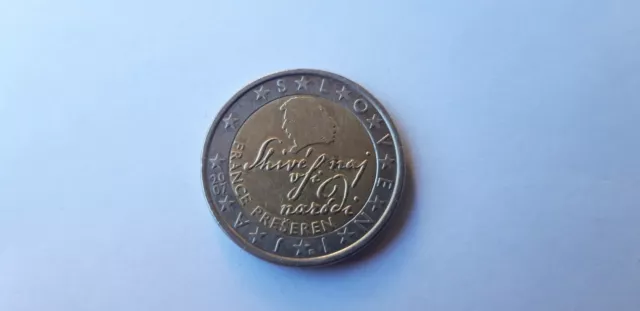 Pièces 2 Euro Commémorative Slovénie 2007 Poète France Preseren