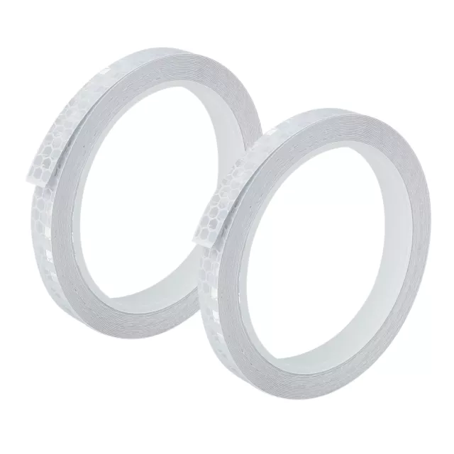 2pcs 314.96" Bande Réfléchissante Autocollant Blanc pour Vélo Moto