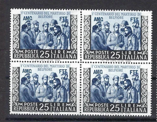 Trieste Italy 1953 Sc# 162 set Martyrs & artist Boldini AMG FTT block 4 MNH