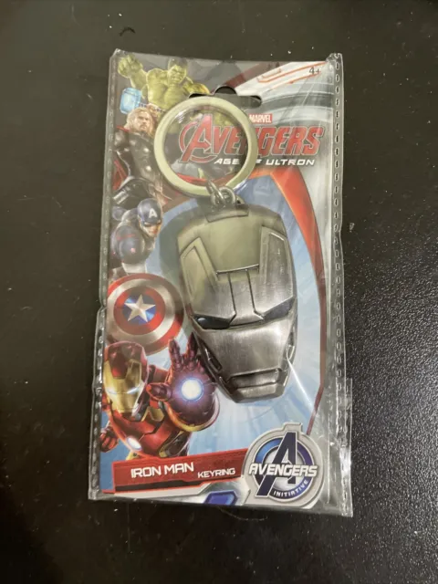 Marvel Avengers Iron Man Face Pewter Keyring NEW from Age of Ultron