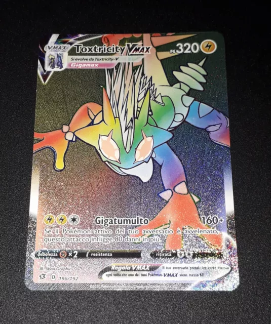 Carta Pokemon TOXTRICITY V MAX VMAX 196/192 HYPER FRAGORE RIBELLE IN  ITALIANO