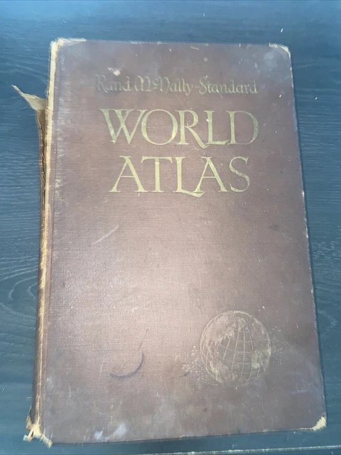 1953 Rand Mcnally New Standard Atlas Of The World Large Folio