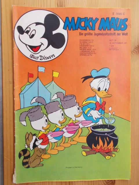 Comics, Hefte, MICKY MAUS, Band Nr. 38/1971 , ohne Beilage, Walt Disney, Ehapa