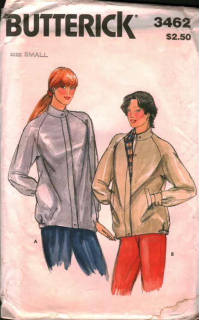 3462 Vintage Butterick SEWING Pattern Misses Loose Fitting Lined Jacket UNCUT SM