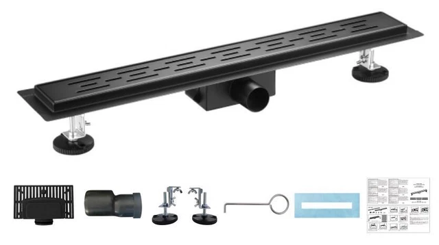 Duten caniveau de douche réversible 70cm, noir mat