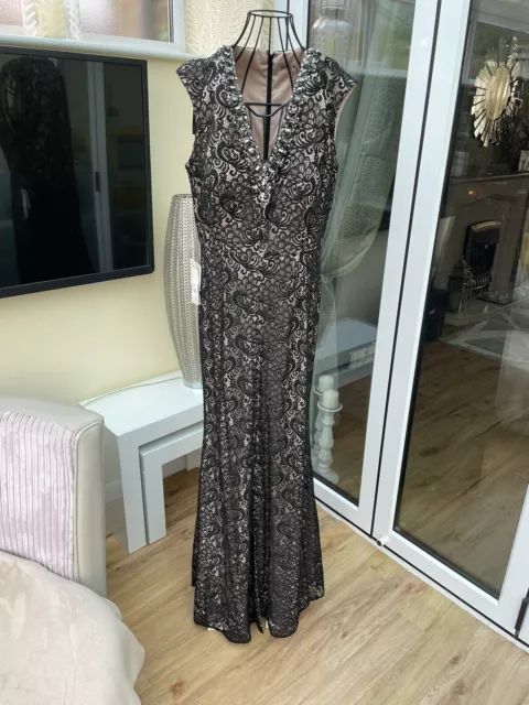 BLACK EVENING DRESS 14 collection House of Fraser stunning cut