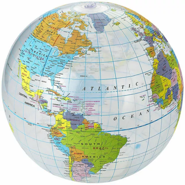 Bow-up GLOBE 40cm World Map Atlas Earth education Inflatable Toy Ball Party Gift