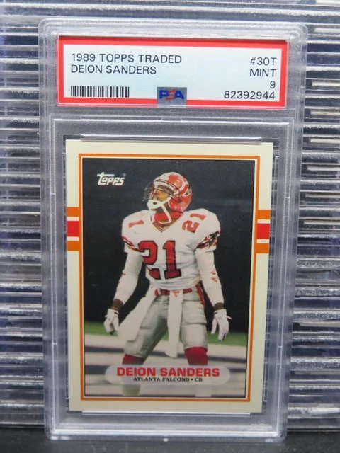 1989 Topps Traded Deion Sanders Rookie Card RC #30T PSA 9 Mint Falcons