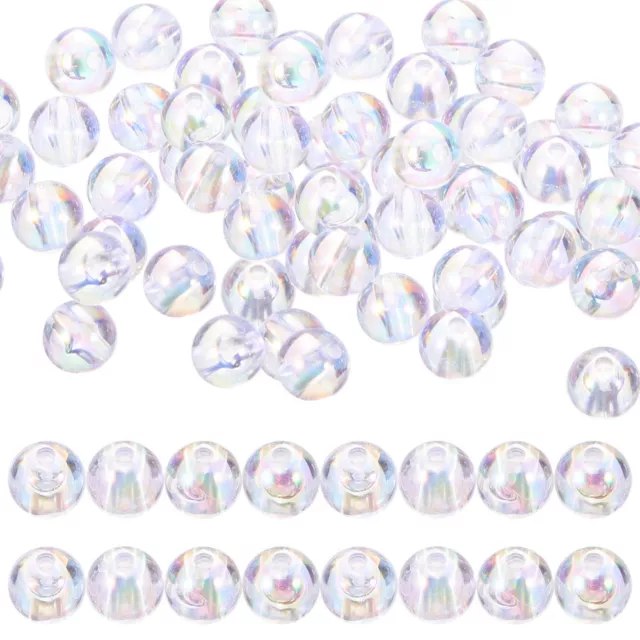 8mm Acrylic AB Crystal Round Spacer Beads for DIY Jewelry Making-LH