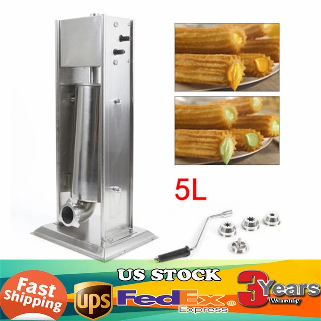 5L Commercial Stainless Steel Churro Maker Machine 4 Nozzles Latin Fruit Machine