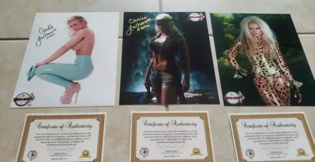 Lot of 3: Carrie LaChance Autographed/Signed Sexy 8x10 Photo +COA's for each
