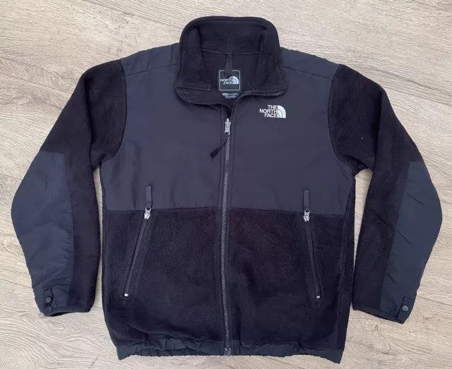 Giacca in pile The North Face nera Denali Polartec cerniera intera taglia ragazzo large