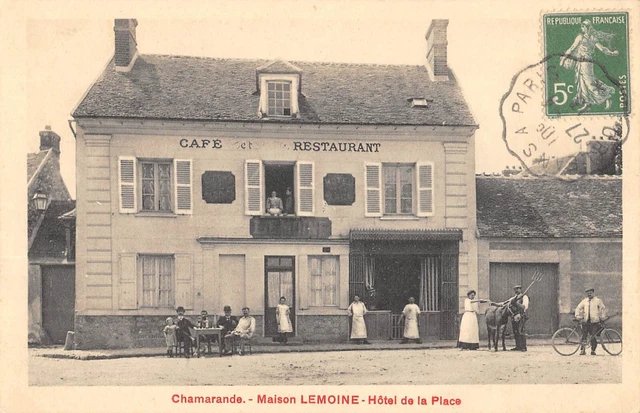 Cpa 91 Chamarande / Maison Lemoine / Hotel De La Place / Cafe / Restaurant