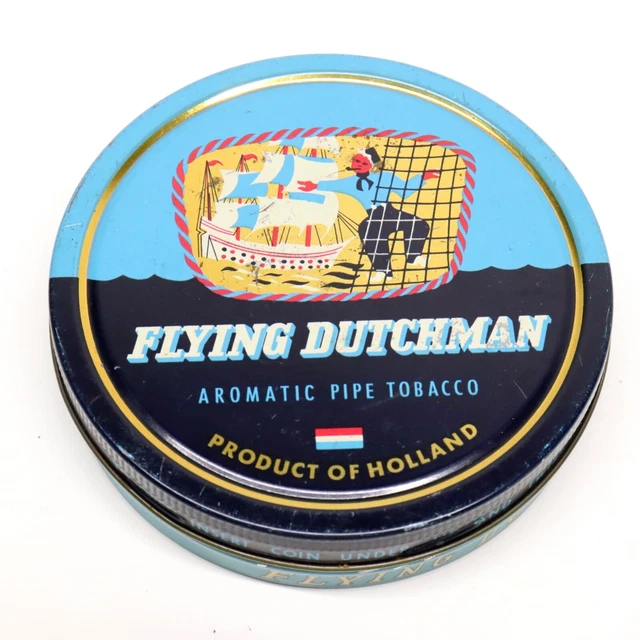 VINTAGE FLYING DUTCHMAN Tobacco Tin 2 oz Pipe Holland Niemeyer Sailing