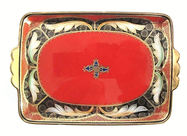Beautiful Vintage Imari Style Meito China Hand Painted Asian Trinket Tray ~ 7"