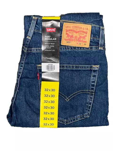 Levis® 505 Herrenjeans gerades Bein normale Passform waschblau Denimunterteil NEU