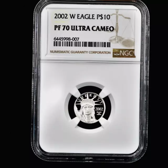 2002 W Ultra Cameo PF70 Platinum Statue of Liberty $10 Eagle  1/10 Oz. Coin
