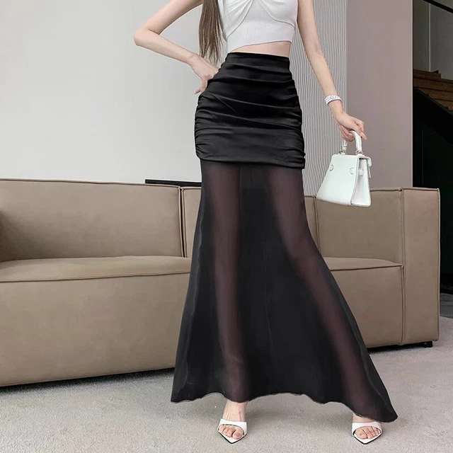 Jupe Courte En Maille Extensible Noire - Pour Soirée Ou Lingerie - Taille Unique