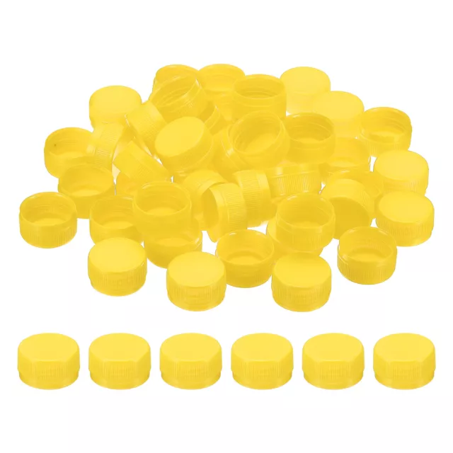 1.2inch Plastic Bottle Caps for Crafts, 200Pcs Bottle Screw Lids, Yellow