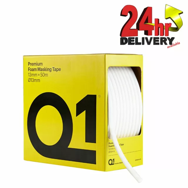 Q1 13mm x 50m Premium Foam Soft Edge Masking Tape for protecting from overspray.